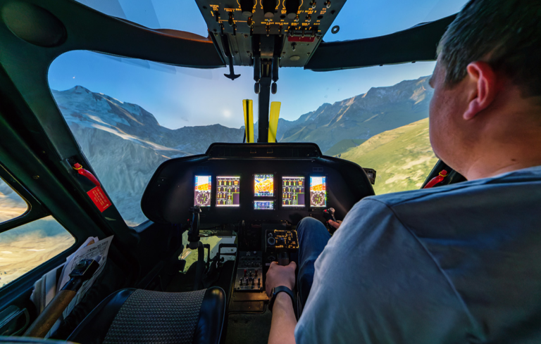 Flugsimulator – Motiv des Buchungsanbieters