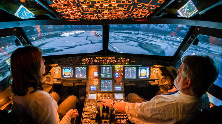Flugsimulator – Motiv des Buchungsanbieters