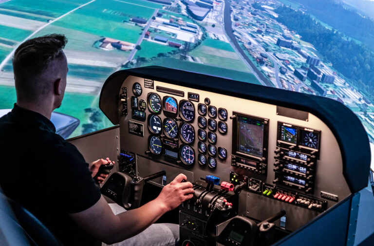 Flugsimulator – Motiv des Buchungsanbieters