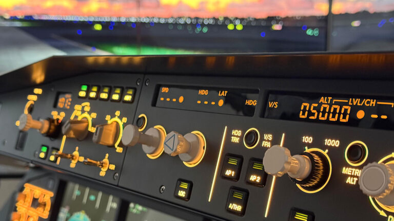 Flugsimulator – Motiv des Buchungsanbieters