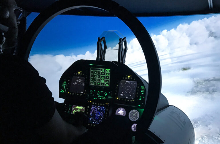 Flugsimulator – Motiv des Buchungsanbieters