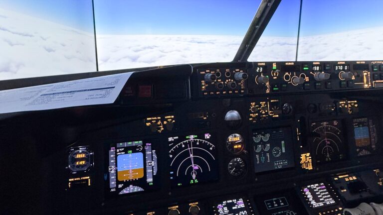 Flugsimulator – Motiv des Buchungsanbieters