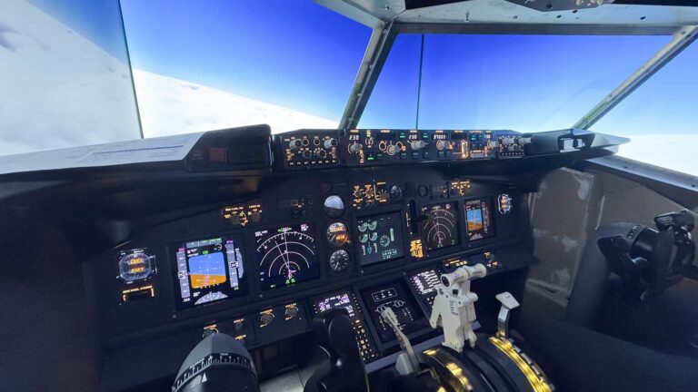 Flugsimulator – Motiv des Buchungsanbieters