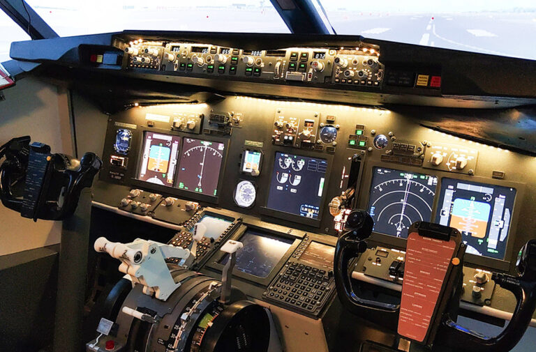 Flugsimulator – Motiv des Buchungsanbieters
